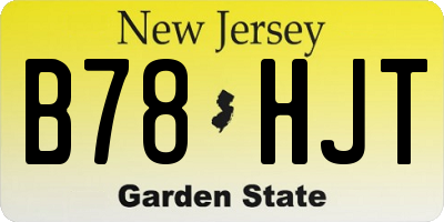 NJ license plate B78HJT