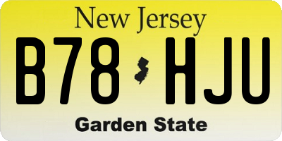 NJ license plate B78HJU
