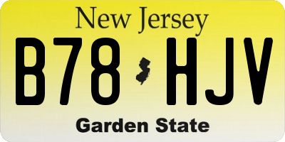 NJ license plate B78HJV