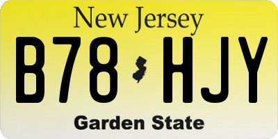 NJ license plate B78HJY