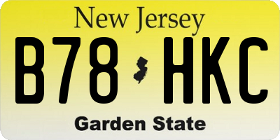 NJ license plate B78HKC