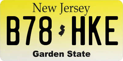 NJ license plate B78HKE