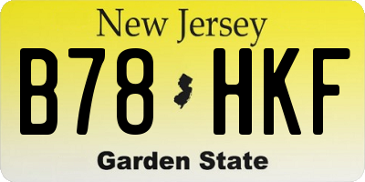 NJ license plate B78HKF