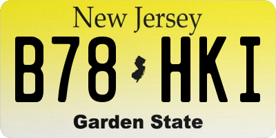 NJ license plate B78HKI