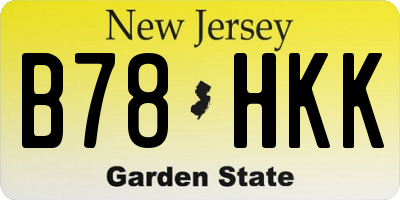 NJ license plate B78HKK
