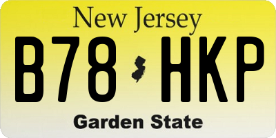 NJ license plate B78HKP