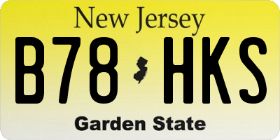 NJ license plate B78HKS