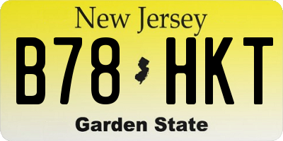 NJ license plate B78HKT