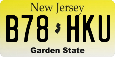 NJ license plate B78HKU