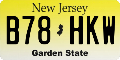 NJ license plate B78HKW