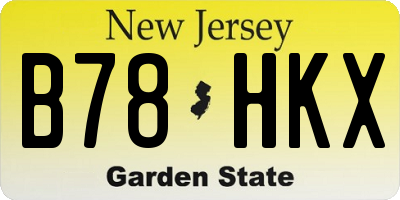 NJ license plate B78HKX