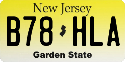 NJ license plate B78HLA