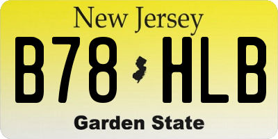 NJ license plate B78HLB