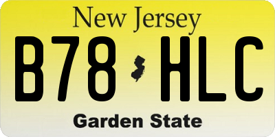 NJ license plate B78HLC
