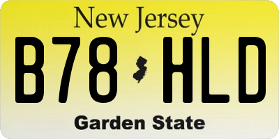 NJ license plate B78HLD