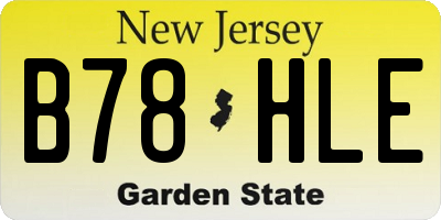 NJ license plate B78HLE