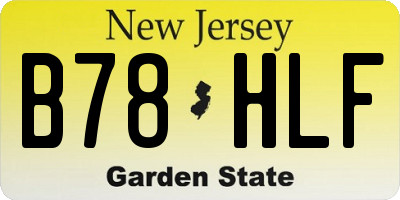 NJ license plate B78HLF