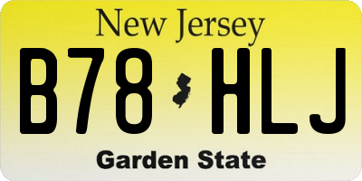 NJ license plate B78HLJ