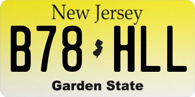 NJ license plate B78HLL