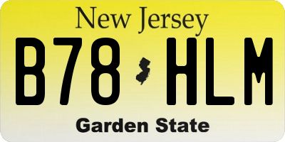 NJ license plate B78HLM