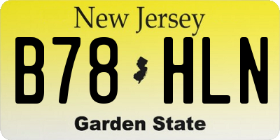 NJ license plate B78HLN