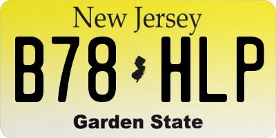 NJ license plate B78HLP