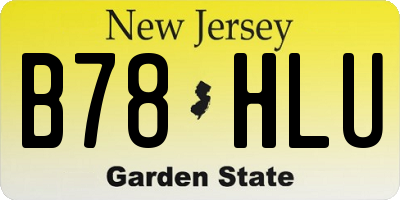 NJ license plate B78HLU