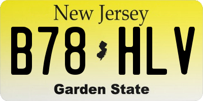 NJ license plate B78HLV