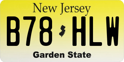 NJ license plate B78HLW