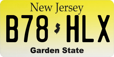 NJ license plate B78HLX