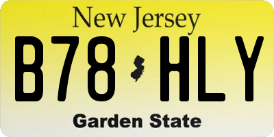 NJ license plate B78HLY