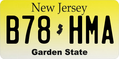 NJ license plate B78HMA