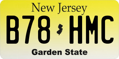 NJ license plate B78HMC
