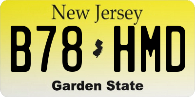 NJ license plate B78HMD
