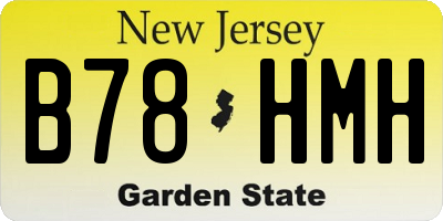 NJ license plate B78HMH
