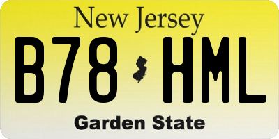 NJ license plate B78HML