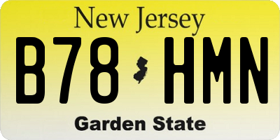 NJ license plate B78HMN