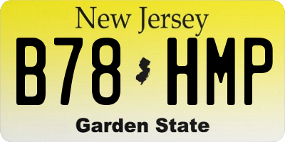 NJ license plate B78HMP