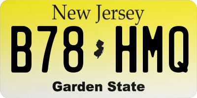 NJ license plate B78HMQ