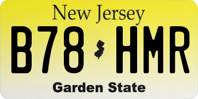 NJ license plate B78HMR
