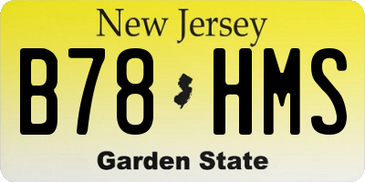 NJ license plate B78HMS