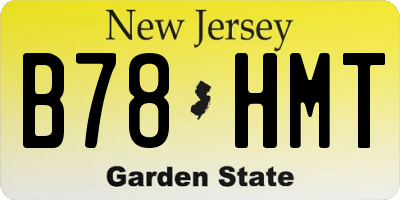 NJ license plate B78HMT