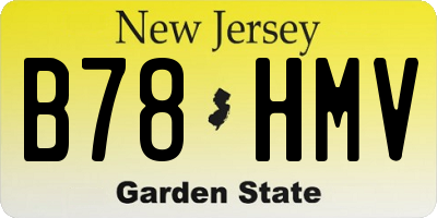 NJ license plate B78HMV
