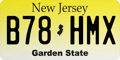 NJ license plate B78HMX