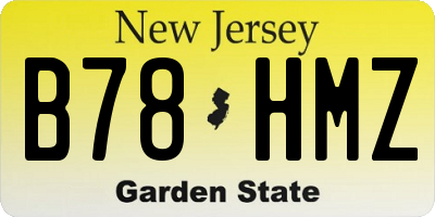 NJ license plate B78HMZ