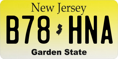 NJ license plate B78HNA