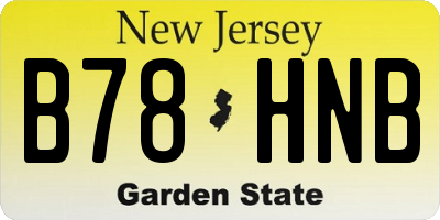 NJ license plate B78HNB