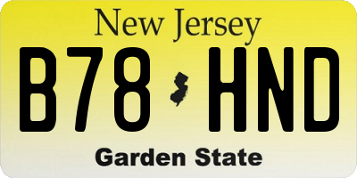 NJ license plate B78HND