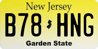 NJ license plate B78HNG