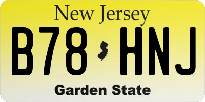 NJ license plate B78HNJ